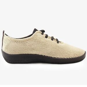 Arcopedico Knitted Knit Comfy Lightweight Lace Up Sneakers Shoes Cream